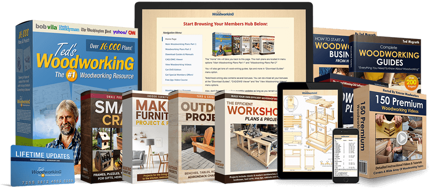 Ted's Woodworking complete package — 16,000 plans plus 4 bonuses